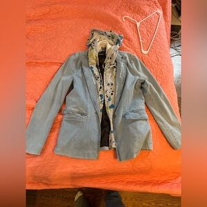 Central Park West jean jacket with zip in